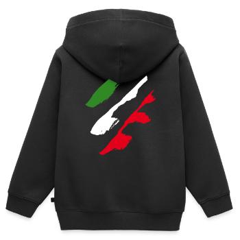 Italien Style Flagge - Kinder Premium Organic Zip Hoodie - Schwarz - Hinten - AI Model Kid Male (0cm)