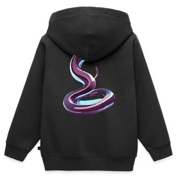 Chrom Schlange - Kinder Premium Organic Zip Hoodie - Schwarz - Hinten - AI Model Kid Male (0cm)