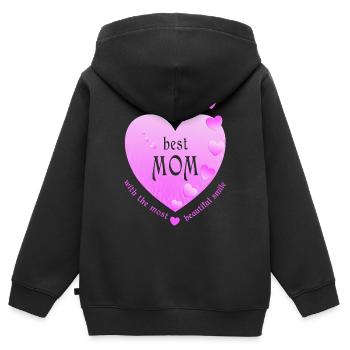 best mom mommy mother - Kinder Premium Organic Zip Hoodie - Schwarz - Hinten - AI Model Kid Male (0cm)