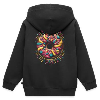 Süßer Donut - Das perfekte Donut Geschenk - Kinder Premium Organic Zip Hoodie - Schwarz - Hinten - AI Model Kid Male (0cm)