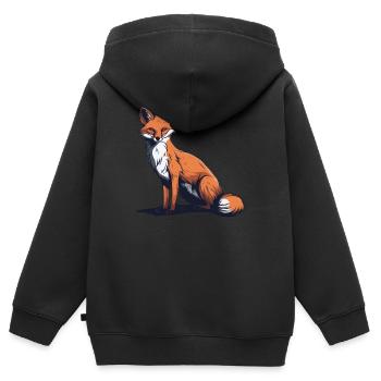 Naturverbundener Fuchs - Kinder Premium Organic Zip Hoodie - Schwarz - Hinten - AI Model Kid Male (0cm)