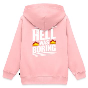 Hell was boring Hell was boring saying - Kids Premium Organic Zip-up Hoodie - rose - Back - AI Model Kid Female (0cm)