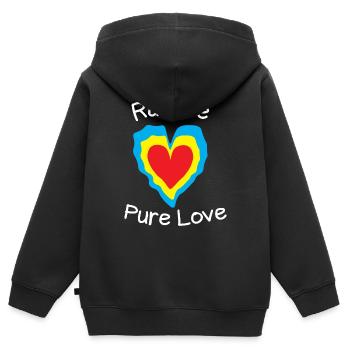 Radiate pure love - Kids Premium Organic Zip-up Hoodie - black - Back - AI Model Kid Male (0cm)