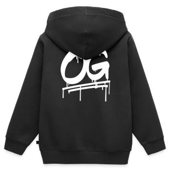 Original Gangster - Sweat Premium à capuche zippé enfant bio - noir - Dos - AI Model Kid Male (0cm)