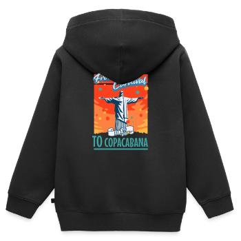 Brésilien Samba Danse Carnaval Festif Vibrant - Sweat Premium à capuche zippé enfant bio - noir - Dos - AI Model Kid Male (0cm)