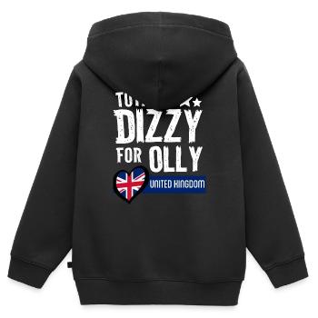 Dizzy UK EUROVISION - Kids Premium Organic Zip-up Hoodie - black - Back - AI Model Kid Male (0cm)