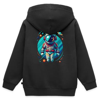 ASTRONAUT - Kinder Premium Organic Zip Hoodie - Schwarz - Hinten - AI Model Kid Male (0cm)
