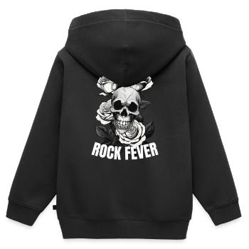 Rock Fever Skull - Kinder Premium Organic Zip Hoodie - Schwarz - Hinten - AI Model Kid Male (0cm)