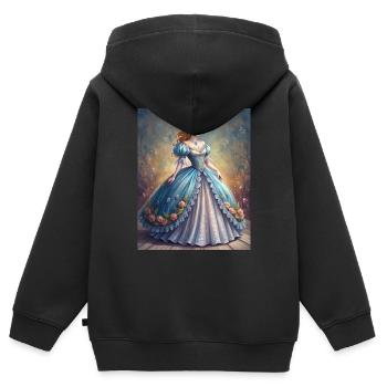 L’élégance royale - Sweat Premium à capuche zippé enfant bio - noir - Dos - AI Model Kid Male (0cm)