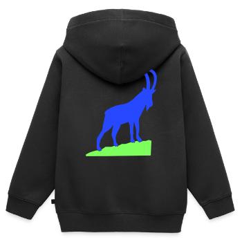 Capricorne - Sweat Premium à capuche zippé enfant bio - noir - Dos - AI Model Kid Male (0cm)