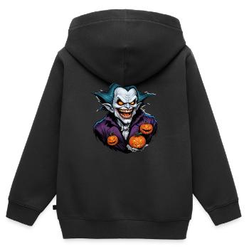 Halloween - Vampir Blutsauger Grusel mit Kürbis - Kinder Premium Organic Zip Hoodie - Schwarz - Hinten - AI Model Kid Male (0cm)