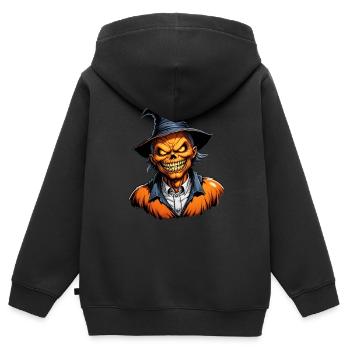 Halloween - Kürbis Grusel zur Walpurgisnacht - Kinder Premium Organic Zip Hoodie - Schwarz - Hinten - AI Model Kid Male (0cm)