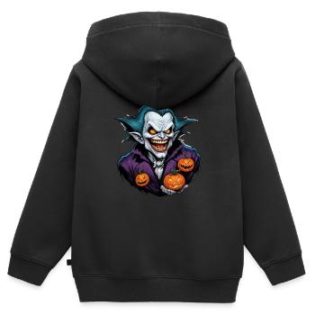 Halloween - Vampir Blutsauger Grusel mit Kürbis - Kinder Premium Organic Zip Hoodie - Schwarz - Hinten - AI Model Kid Male (0cm)
