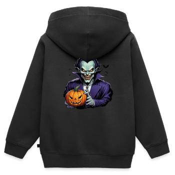 Halloween - Vampir Blutsauger Grusel mit Kürbis - Kinder Premium Organic Zip Hoodie - Schwarz - Hinten - AI Model Kid Male (0cm)