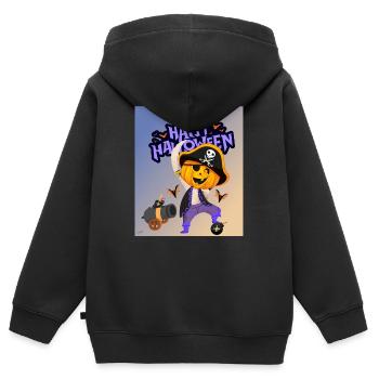 Lustiger und gruseliger Halloween-Pirat für Kinder. - Kinder Premium Organic Zip Hoodie - Schwarz - Hinten - AI Model Kid Male (0cm)