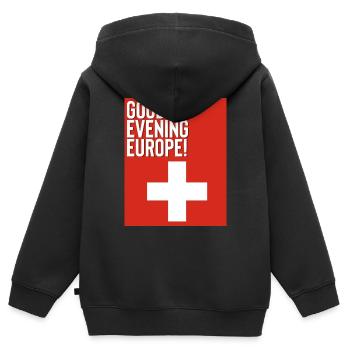 Eurovision Basel - Kids Premium Organic Zip-up Hoodie - black - Back - AI Model Kid Male (0cm)