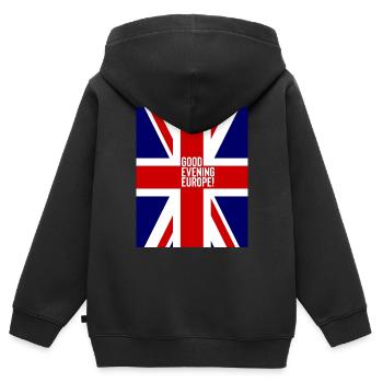 Eurovision UK - Kids Premium Organic Zip-up Hoodie - black - Back - AI Model Kid Male (0cm)