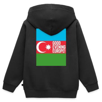 Aserbaidschan Eurovision Song Contest - Kinder Premium Organic Zip Hoodie - Schwarz - Hinten - AI Model Kid Male (0cm)
