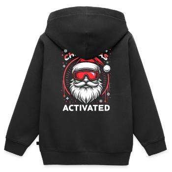 Christmas Mode Activated - Kinder Premium Organic Zip Hoodie - Schwarz - Hinten - AI Model Kid Male (0cm)