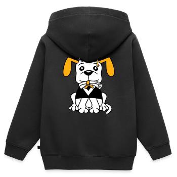 Dog School Graduation Certificate Gymnasium College Abi - Kids Premium Organic Zip-up Hoodie - black - Back - AI Model Kid Male (0cm)