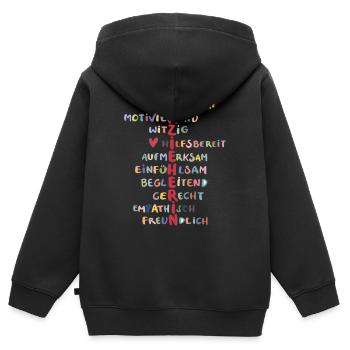 erzieherin - Kinder Premium Organic Zip Hoodie - Schwarz - Hinten - AI Model Kid Male (0cm)