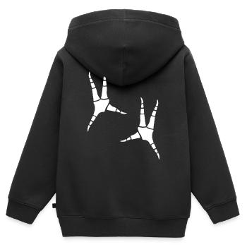 Papageien-Fußabdrücke - Kinder Premium Organic Zip Hoodie - Schwarz - Hinten - AI Model Kid Male (0cm)
