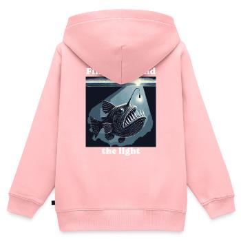 Anglerfish Found The Light Angler Fish - Kids Premium Organic Zip-up Hoodie - rose - Back - AI Model Kid Female (0cm)