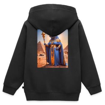 Ammit, bête monstrueuse, attendant par les écailles de j - Sweat Premium à capuche zippé enfant bio - noir - Dos - AI Model Kid Male (0cm)