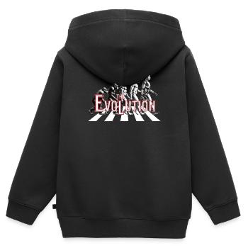 Evolution - Monkey to Robot Future Past - Kids Premium Organic Zip-up Hoodie - black - Back - AI Model Kid Male (0cm)