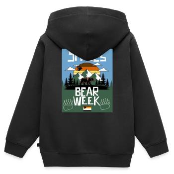 Semaine de l’ours de Sitges - Sweat Premium à capuche zippé enfant bio - noir - Dos - AI Model Kid Male (0cm)