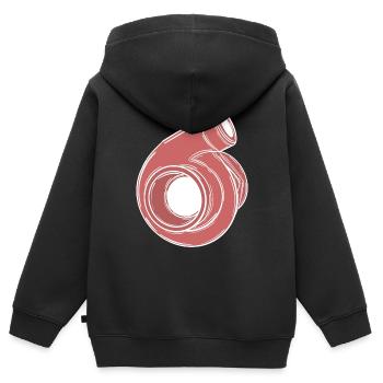 Turbo - Kinder Premium Organic Zip Hoodie - Schwarz - Hinten - AI Model Kid Male (0cm)