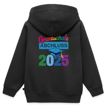 Primary School Graduation - Kids Premium Organic Zip-up Hoodie - black - Back - AI Model Kid Male (0cm)