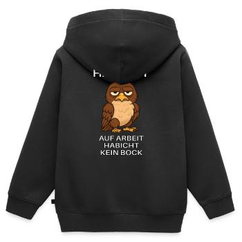 Habicht deutsche Memes Arbeit Azubi Gen Z - Kinder Premium Organic Zip Hoodie - Schwarz - Hinten - AI Model Kid Male (0cm)