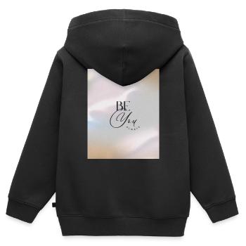 SOYEZ TOUJOURS VOUS-MÊME - Sweat Premium à capuche zippé enfant bio - noir - Dos - AI Model Kid Male (0cm)