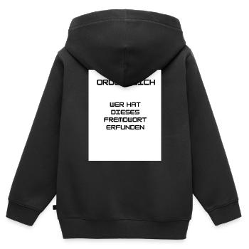 Ordnung und Sauberkeit - Kinder Premium Organic Zip Hoodie - Schwarz - Hinten - AI Model Kid Male (0cm)
