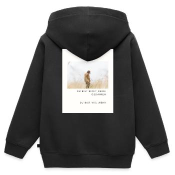Du bist viel mehr - Kinder Premium Organic Zip Hoodie - Schwarz - Hinten - AI Model Kid Male (0cm)
