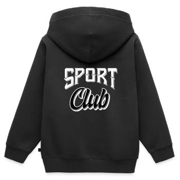 Sport Club - Kinder Premium Organic Zip Hoodie - Schwarz - Hinten - AI Model Kid Male (0cm)