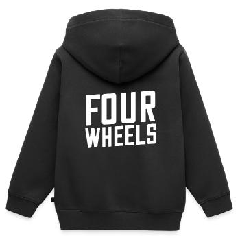 Quatre roues - Sweat Premium à capuche zippé enfant bio - noir - Dos - AI Model Kid Male (0cm)