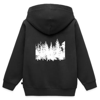 Forest Outline - Kids Premium Organic Zip-up Hoodie - black - Back - AI Model Kid Male (0cm)