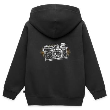 Fotograf - Kinder Premium Organic Zip Hoodie - Schwarz - Hinten - AI Model Kid Male (0cm)