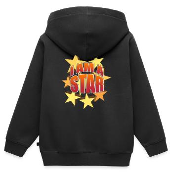 Je suis une star - Sweat Premium à capuche zippé enfant bio - noir - Dos - AI Model Kid Male (0cm)