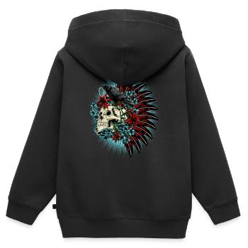 vie - Sweat Premium à capuche zippé enfant bio - noir - Dos - AI Model Kid Male (0cm)