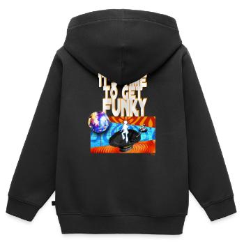 It's time to get funky - Kinder Premium Organic Zip Hoodie - Schwarz - Hinten - AI Model Kid Male (0cm)