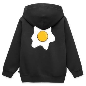 Spiegelei - Kinder Premium Organic Zip Hoodie - Schwarz - Hinten - AI Model Kid Male (0cm)