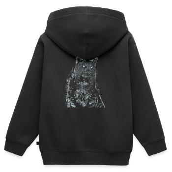 Lynx - Sweat Premium à capuche zippé enfant bio - noir - Dos - AI Model Kid Male (0cm)