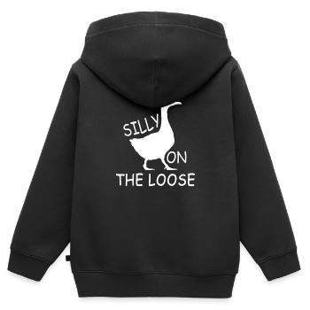 Silly goose on the loose - Kids Premium Organic Zip-up Hoodie - black - Back - AI Model Kid Male (0cm)