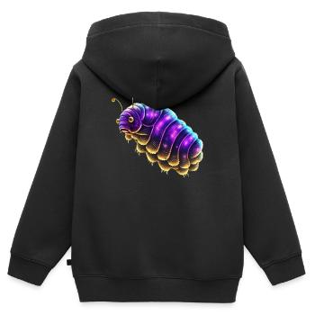 Tardigrades, Espace, Tardigrade Cosmos en détresse - Sweat Premium à capuche zippé enfant bio - noir - Dos - AI Model Kid Male (0cm)