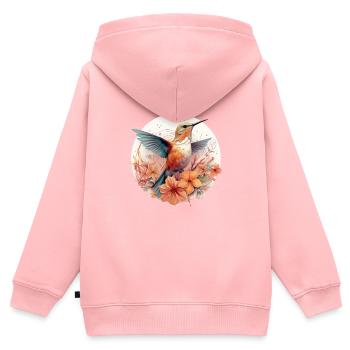 Kolibri - Kinder Premium Organic Zip Hoodie - Rosa - Hinten - AI Model Kid Female (0cm)