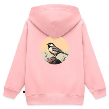Meise - Kinder Premium Organic Zip Hoodie - Rosa - Hinten - AI Model Kid Female (0cm)