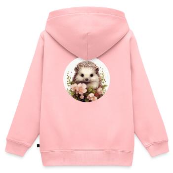 Süßer Igel - Kinder Premium Organic Zip Hoodie - Rosa - Hinten - AI Model Kid Female (0cm)